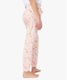 pantalon de pyjama femme avec bas resserres rose bas de pyjamaG071901_3