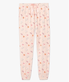 pantalon de pyjama femme avec bas resserres roseG071901_4