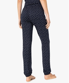 pantalon de pyjama femme en maille fine avec bas resserre imprime bas de pyjamaG072001_3