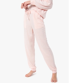 pantalon de pyjama en maille fine femme rose bas de pyjamaG072201_1