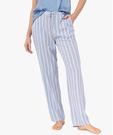 pantalon de pyjama femme imprime bleu bas de pyjamaG072501_1