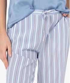 pantalon de pyjama femme imprime bleu bas de pyjamaG072501_2