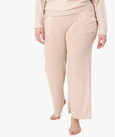 GEMO Pantalon d’intérieur femme grande taille en maille fine Beige