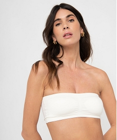 GEMO Soutien-gorge bandeau avec coussinets amovibles Blanc