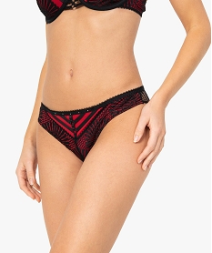 tanga femme bicolore en dentelle rougeG075101_1