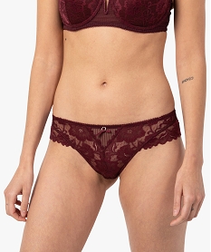 tanga femme en dentelle avec anneau metallique violetG076001_1