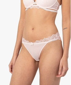 tanga femme en dentelle roseG076201_1