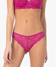 GEMO Culottes en dentelle et tulle femme (lot de 2) Rose