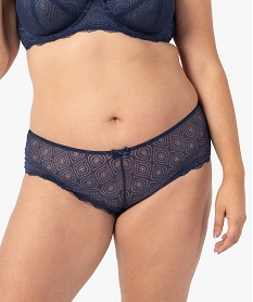 shorty en dentelle et tulle femme grande taille bleu shortiesG078701_1