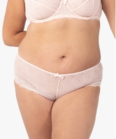 shorty en dentelle et tulle femme grande taille rose shortiesG078801_1