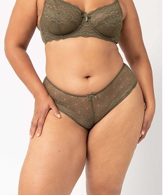 shorty en dentelle et tulle femme grande taille vert shortiesG079001_1