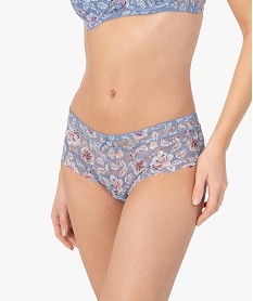 GEMO Shorty femme en dentelle avec petit anneau à la taille Imprimé