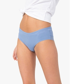 GEMO Shorty femme en microfibre et dentelle (lot de 2) Bleu