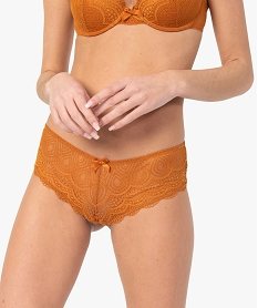 GEMO Shorty en dentelle et tulle femme (lot de 2) marron vif