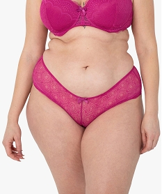 shorty en dentelle et tulle femme grande taille rose shortiesG080501_1