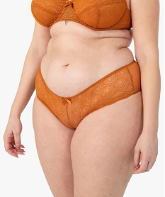 GEMO Shorty en dentelle et tulle femme grande taille marron vif