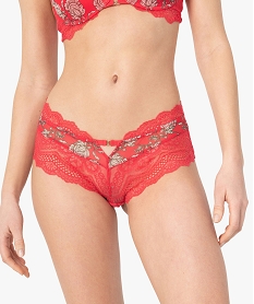 GEMO Shorty femme à motifs fleuris en voile et dentelle Imprimé