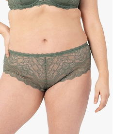 shorty femme grande taille en dentelle vert shortiesG081401_1