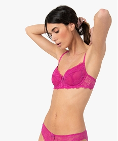 GEMO Soutien-gorge à armatures forme corbeille en dentelle Rose