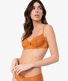 GEMO Soutien-gorge à armatures forme corbeille en dentelle marron vif