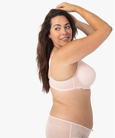 GEMO Soutien-gorge grande taille à armatures et coques fines Rose