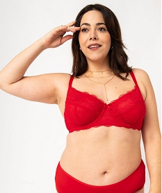 GEMO Soutien-gorge emboitant à armatures en dentelle grande taille Rouge