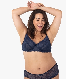 GEMO Soutien-gorge emboitant à armatures en dentelle grande taille Bleu