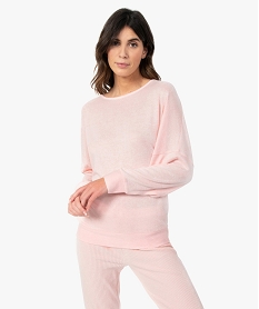 GEMO Haut de pyjama à manches chauve-souris femme Rose