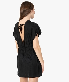 robe de plage femme a double decollete en v noir vetements de plageG088201_3