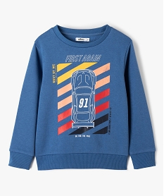 sweat garcon molletonne a motif bleu sweatsG090001_1