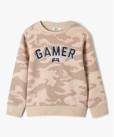 TEE-SHIRT MARRON SWEAT IMPRIME CAMOUFL