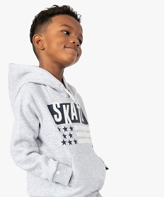 sweat garcon a capuche en molleton douillet gris sweatsG090301_1