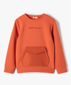 GEMO Sweat garçon avec poche kangourou originale Orange