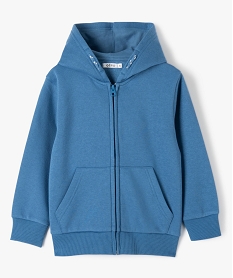 GEMO Sweat zippé et molletonné à capuche garçon bleu standard
