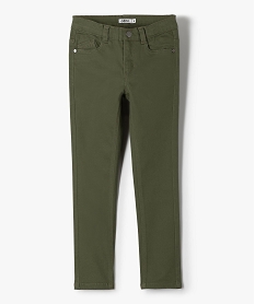 GEMO Pantalon garçon coupe skinny en toile extensible Vert