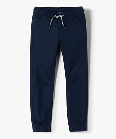 GEMO Pantalon garçon en toile avec taille et chevilles élastiquées navy