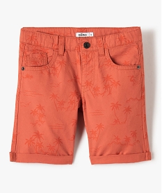 GEMO Bermuda en coton twill imprimé à revers garçon Orange