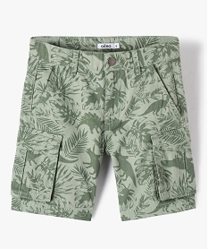 GEMO Bermuda garçon imprimé coupe regular à poches latérales Vert