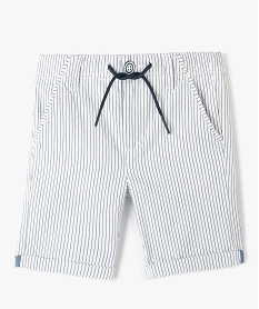bermuda garcon raye en coton blanc shorts bermudas et pantacourtsG097301_2