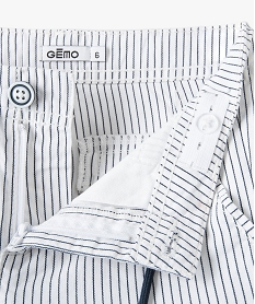 bermuda garcon raye en coton blanc shorts bermudas et pantacourtsG097301_3