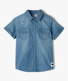 chemise garcon en denim a manches courtes grisG097701_1