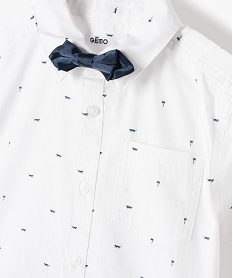chemise garcon a manches courtes avec nœud papillon blancG097901_3