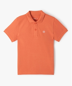 polo a manches courtes uni garcon orange polosG099701_1