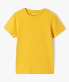 GEMO Tee-shirt à manches courtes en coton uni garçon jaune vif