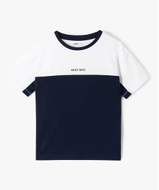 GEMO Tee-shirt garçon bicolore à manches courtes Bleu
