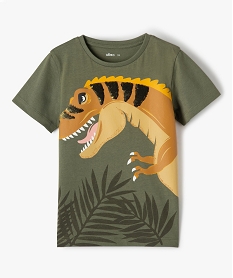 GEMO Tee-shirt garçon dinosaure à sequins réversibles kaki standard