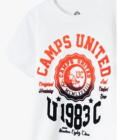 tee-shirt garcon imprime velours - camps united blancG104001_2