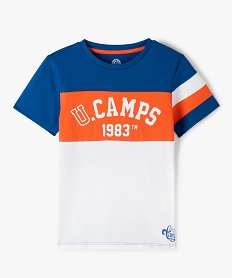 tee-shirt garcon a manches courtes tricolore - camps united blancG104201_1