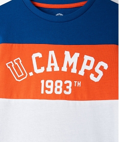 tee-shirt garcon a manches courtes tricolore - camps united blancG104201_2