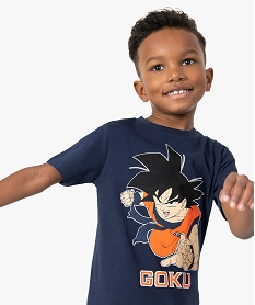GEMO Tee-shirt garçon  manches courtes imprimé - Dragon Ball Bleu